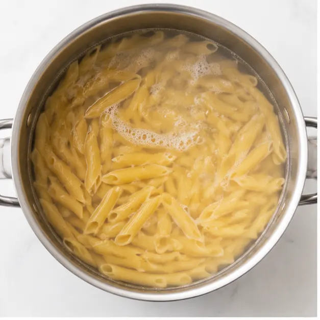Step 1: Boiling penne pasta