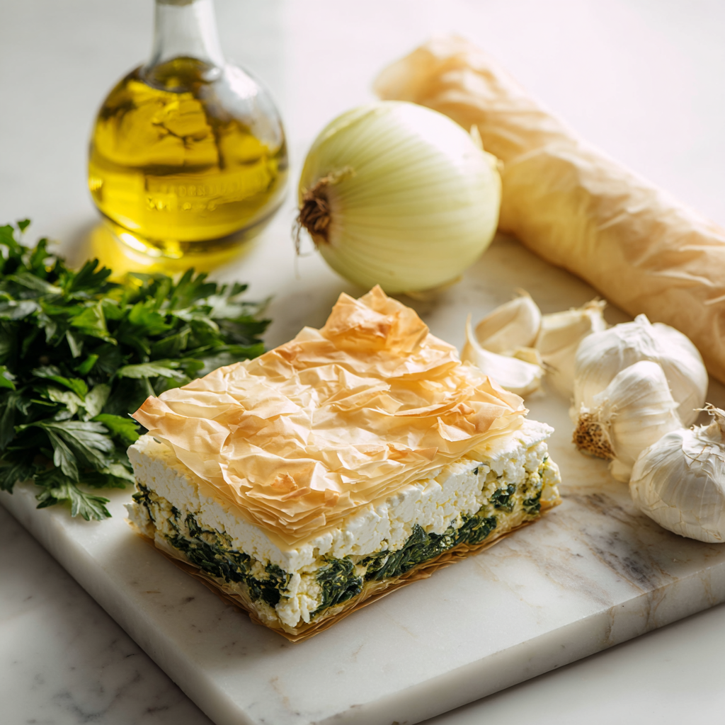 spanakopita - main ingredients