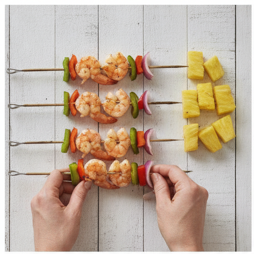sweet and spicy pineapple shrimp skewers - step 1