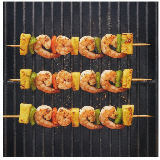 sweet and spicy pineapple shrimp skewers - step 3