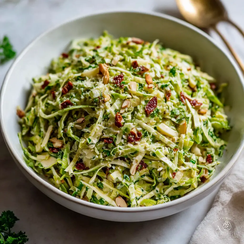 apple brussels sprouts slaw - final presentation