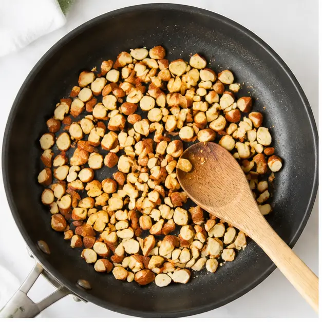 Step 1: Toast the chopped almonds until lightly golden