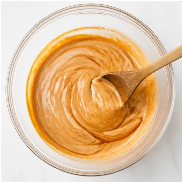Step 4: Whisking together creamy barbecue dressing in a bowl