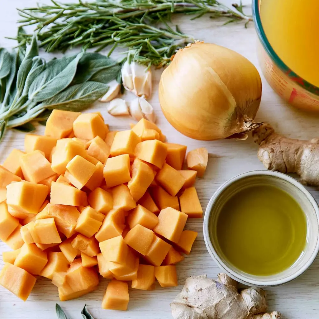 butternut squash soup - main ingredients