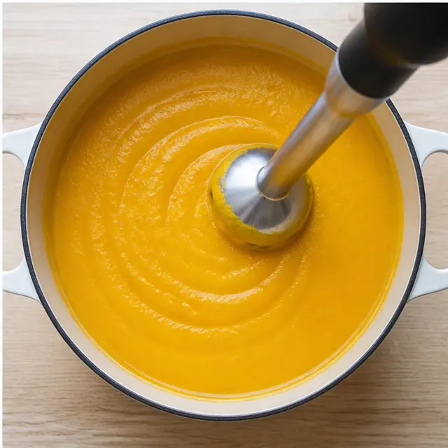 Blend the soup until completely smooth and velvety
