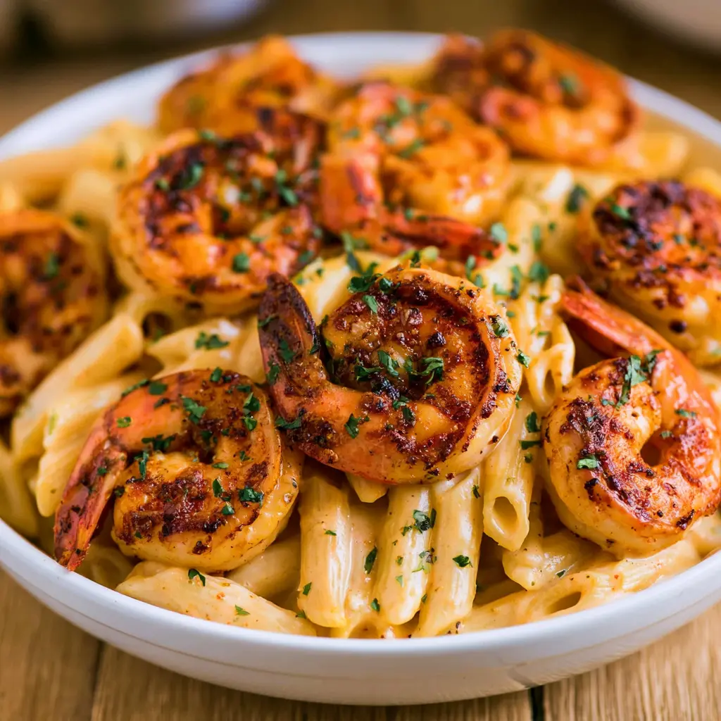cajun shrimp pasta - final presentation