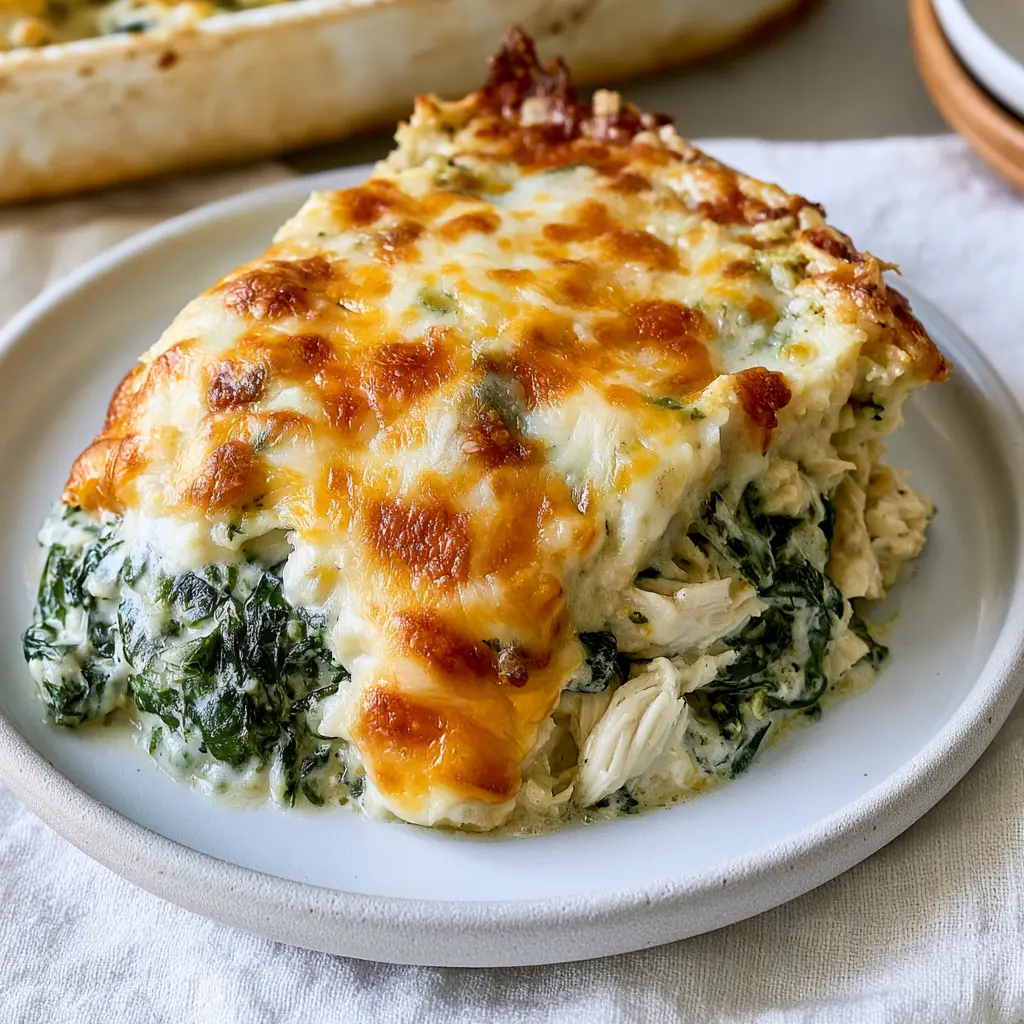 chicken and spinach casserole - final presentation