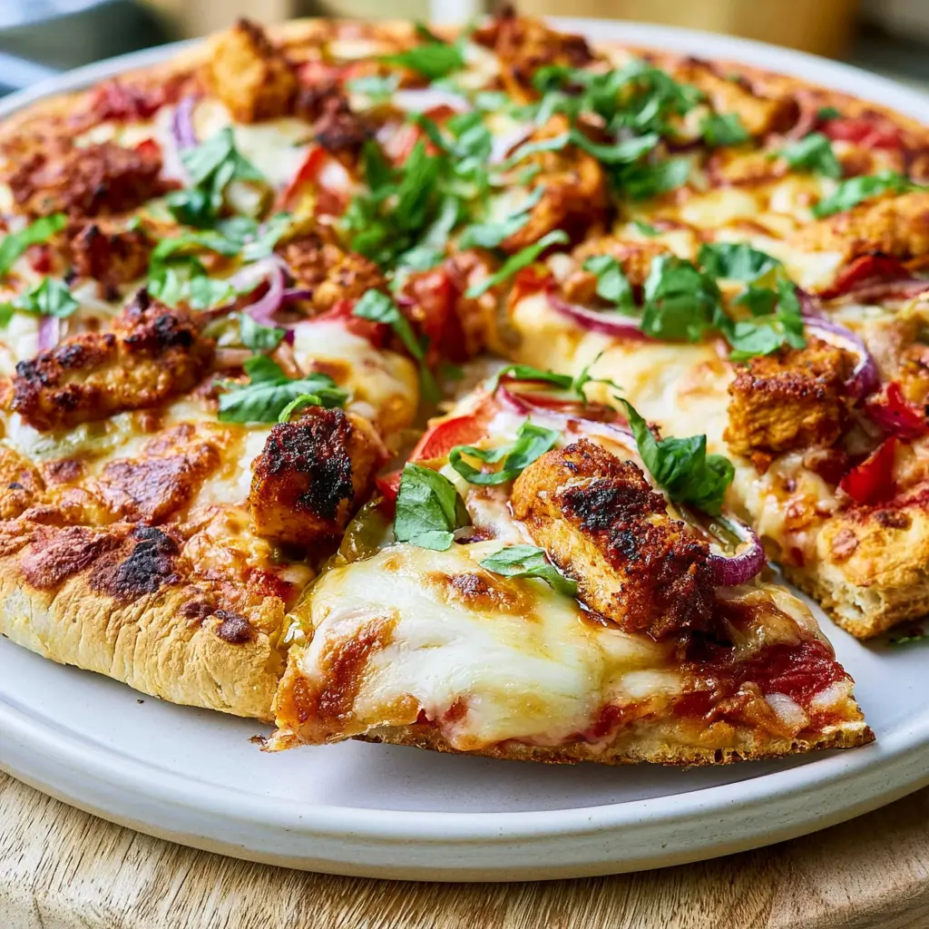 chicken margherita pizza - final presentation
