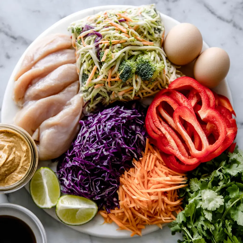 chicken pad thai - main ingredients