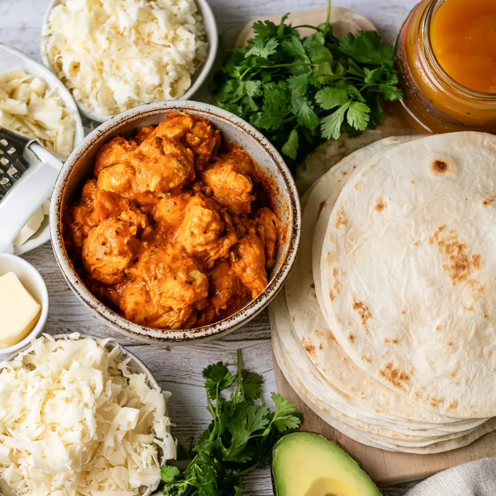 chicken quesadillas - main ingredients