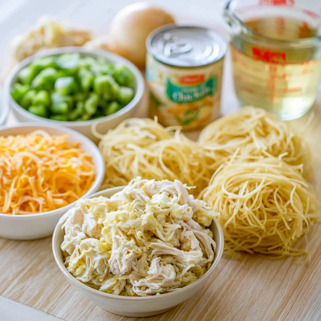 chicken spaghetti - main ingredients
