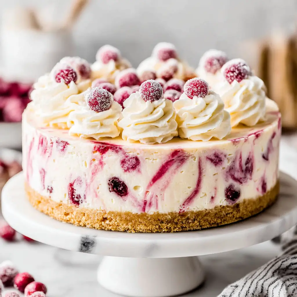 condensed milk cranberry cheesecake - final presentation