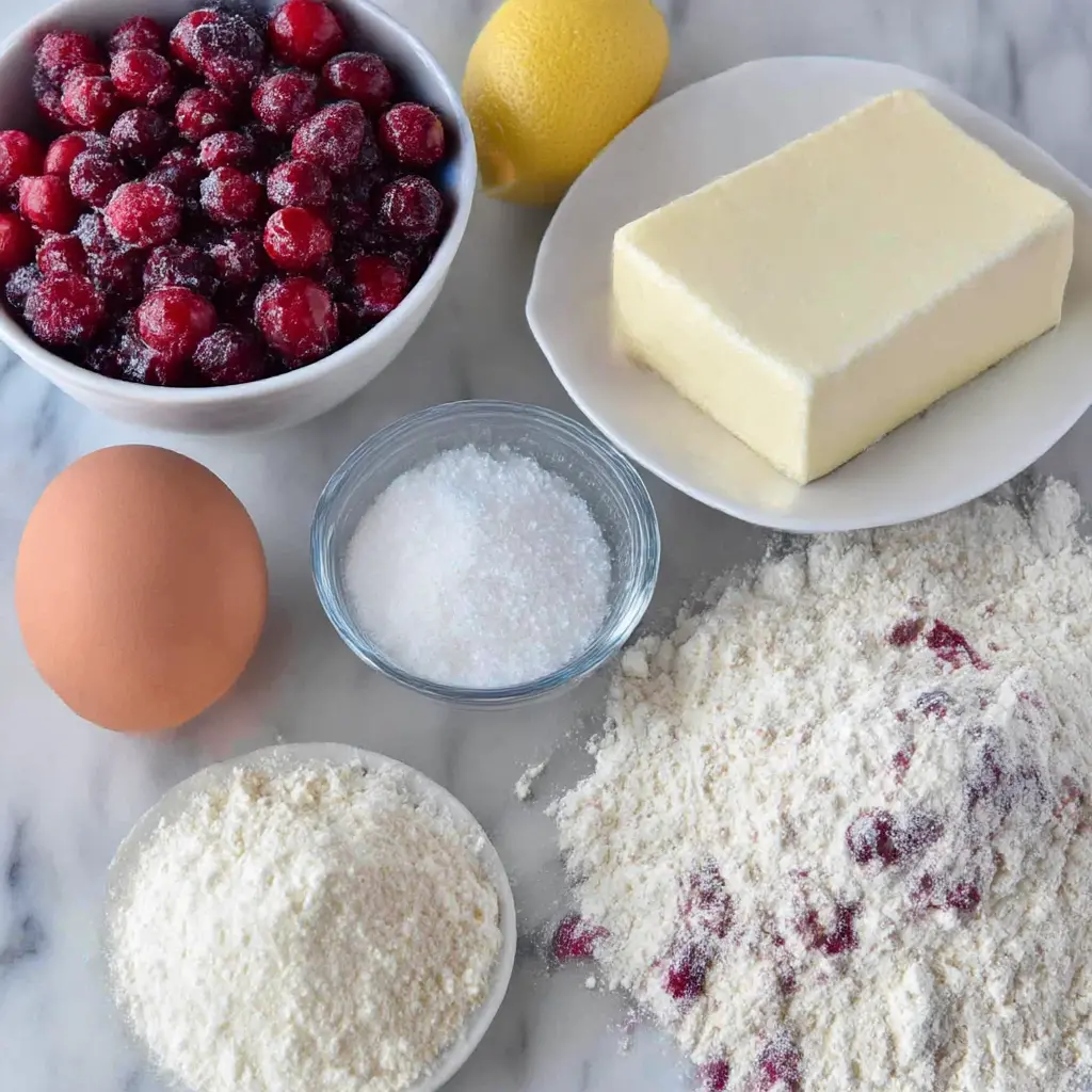 cranberry cheesecake pie - main ingredients