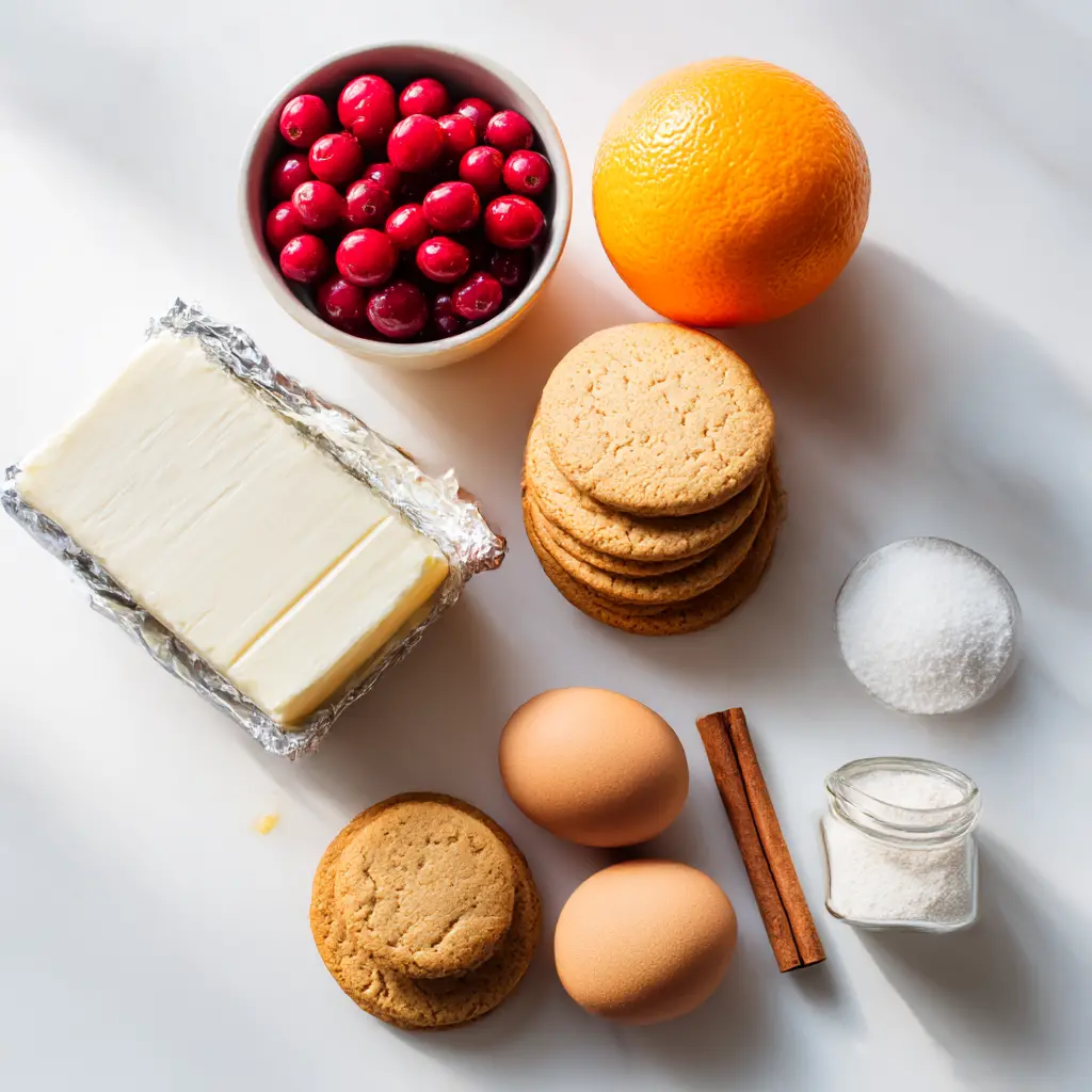 cranberry swirl cheesecake - main ingredients