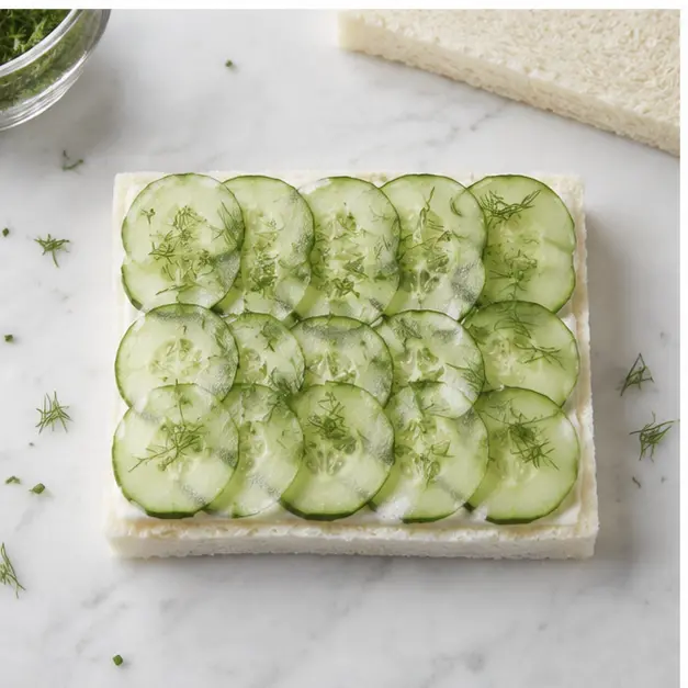 Step 3: Layer the cucumbers and fresh herbs