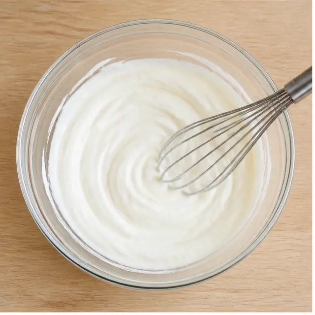 Whisk sour cream, mayonnaise, and buttermilk into a smooth base