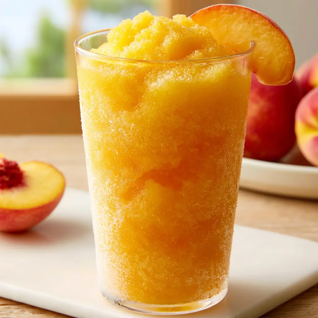 frozen peach mango lemonade slush 102604388