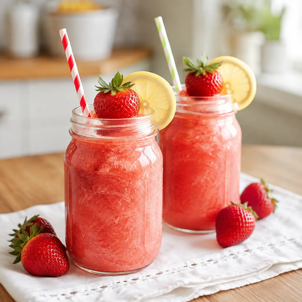 frozen strawberry lemonade - final presentation
