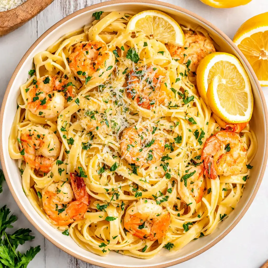 garlic butter shrimp pasta 152477418