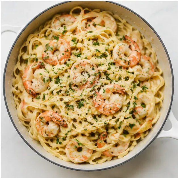 Tossing pasta with lemon, Parmesan, and parsley