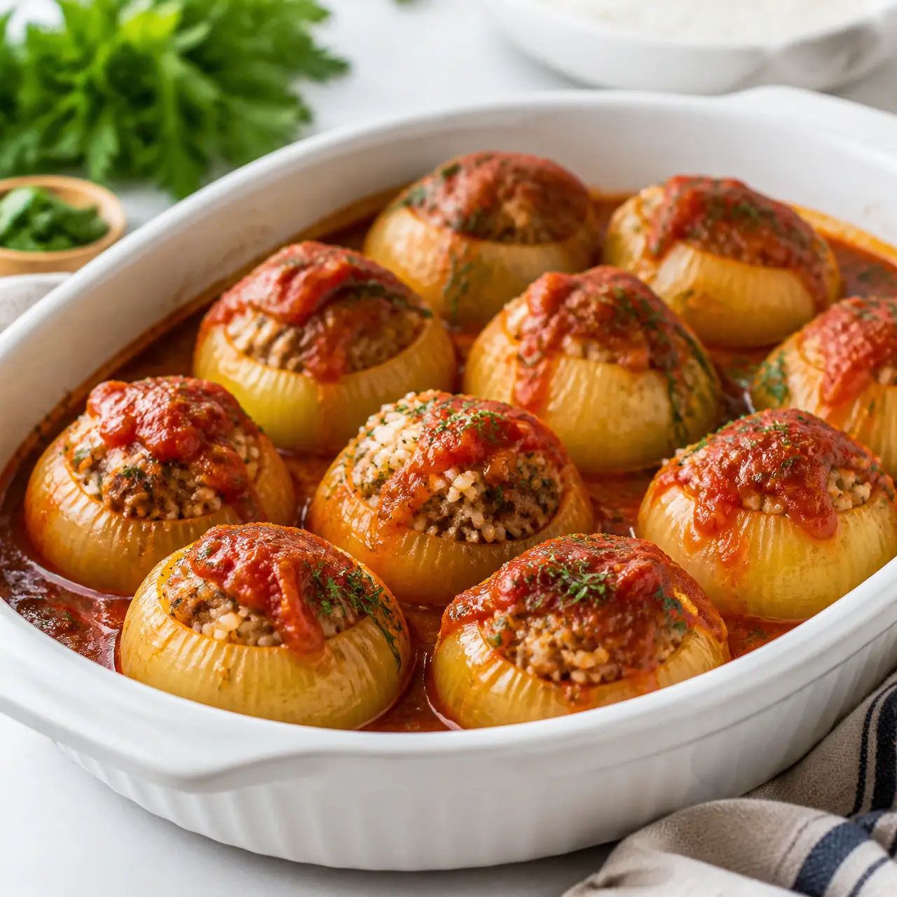 greek stuffed onions