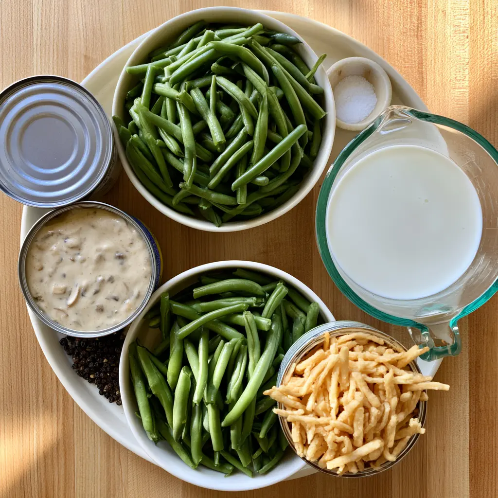 green bean casserole - main ingredients