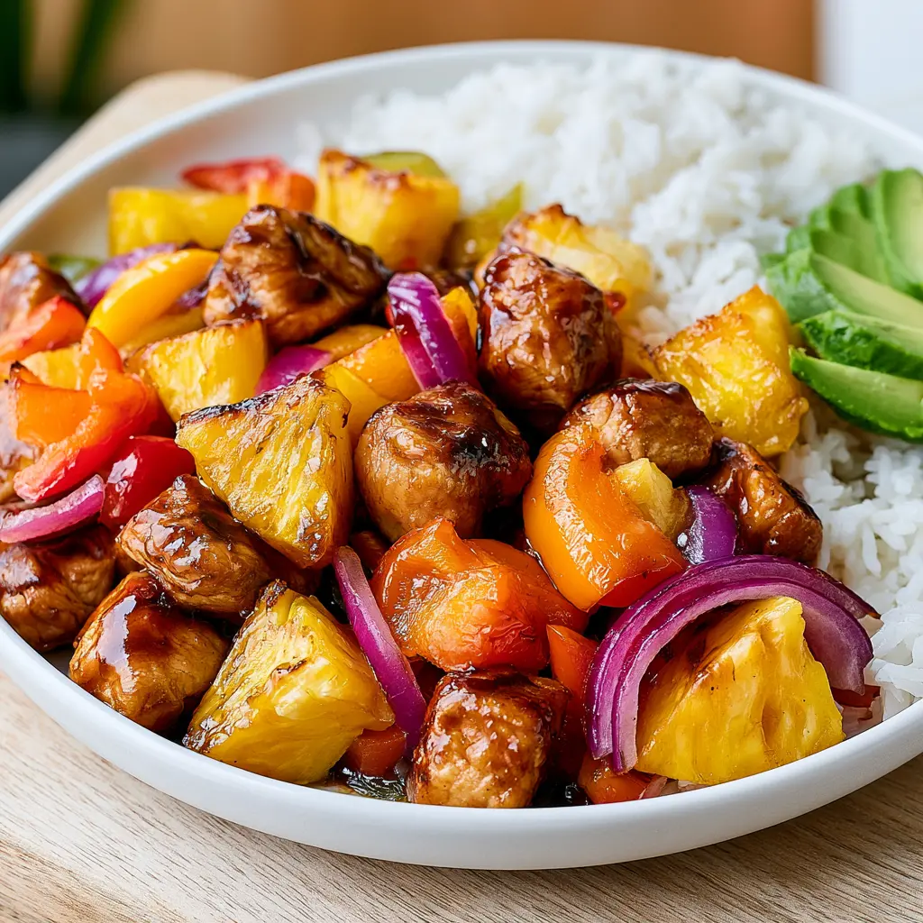 hawaiian chicken sheet pan - final presentation