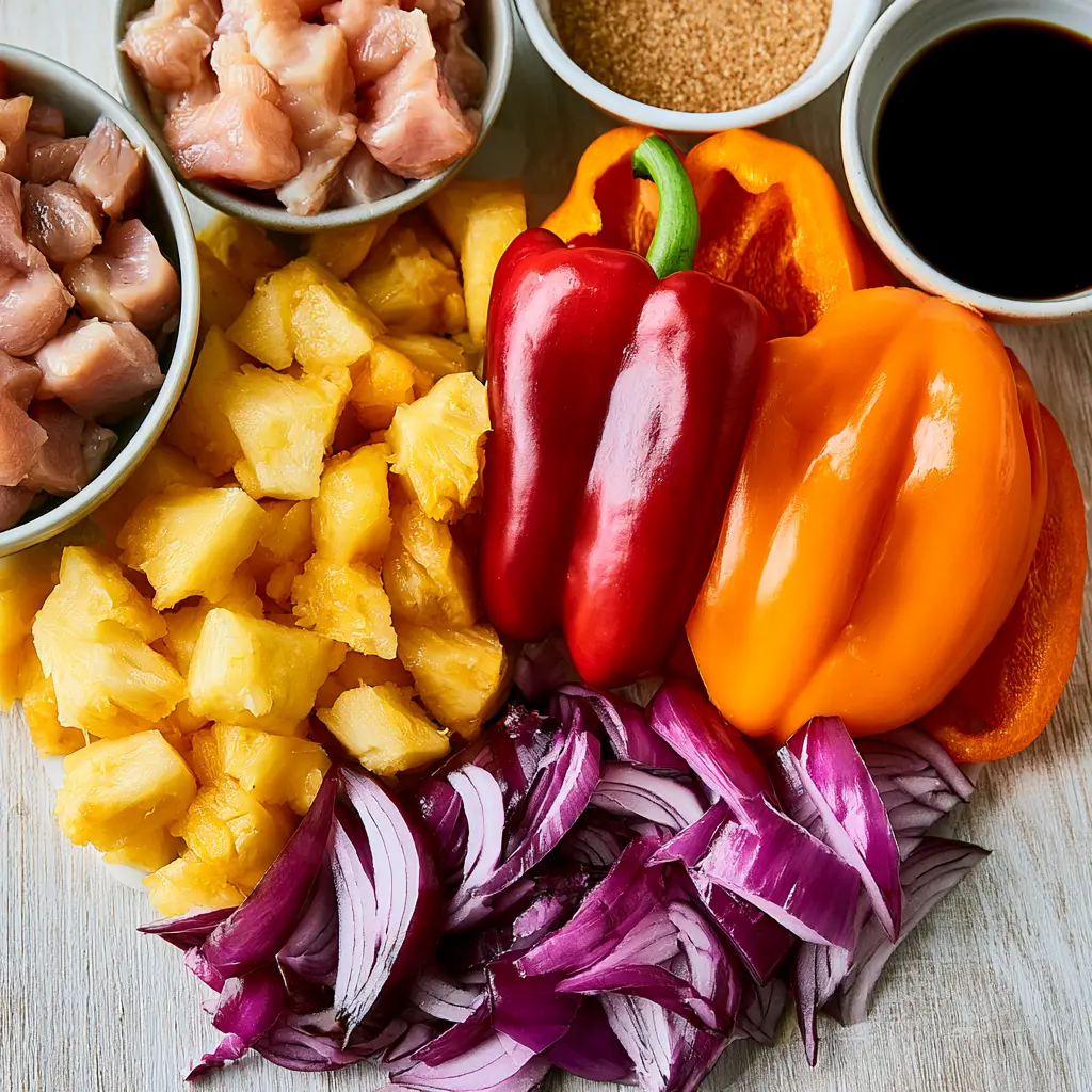 hawaiian chicken sheet pan - main ingredients