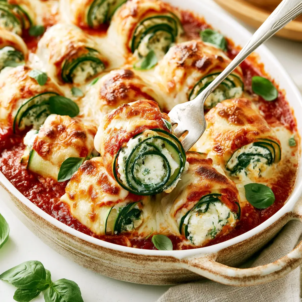 homemade zucchini rollups - final presentation