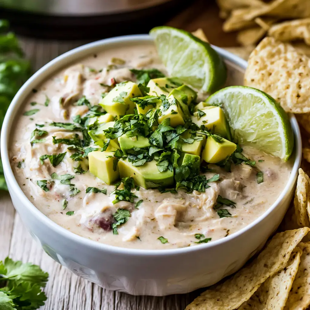 instant pot white chicken chili - final presentation