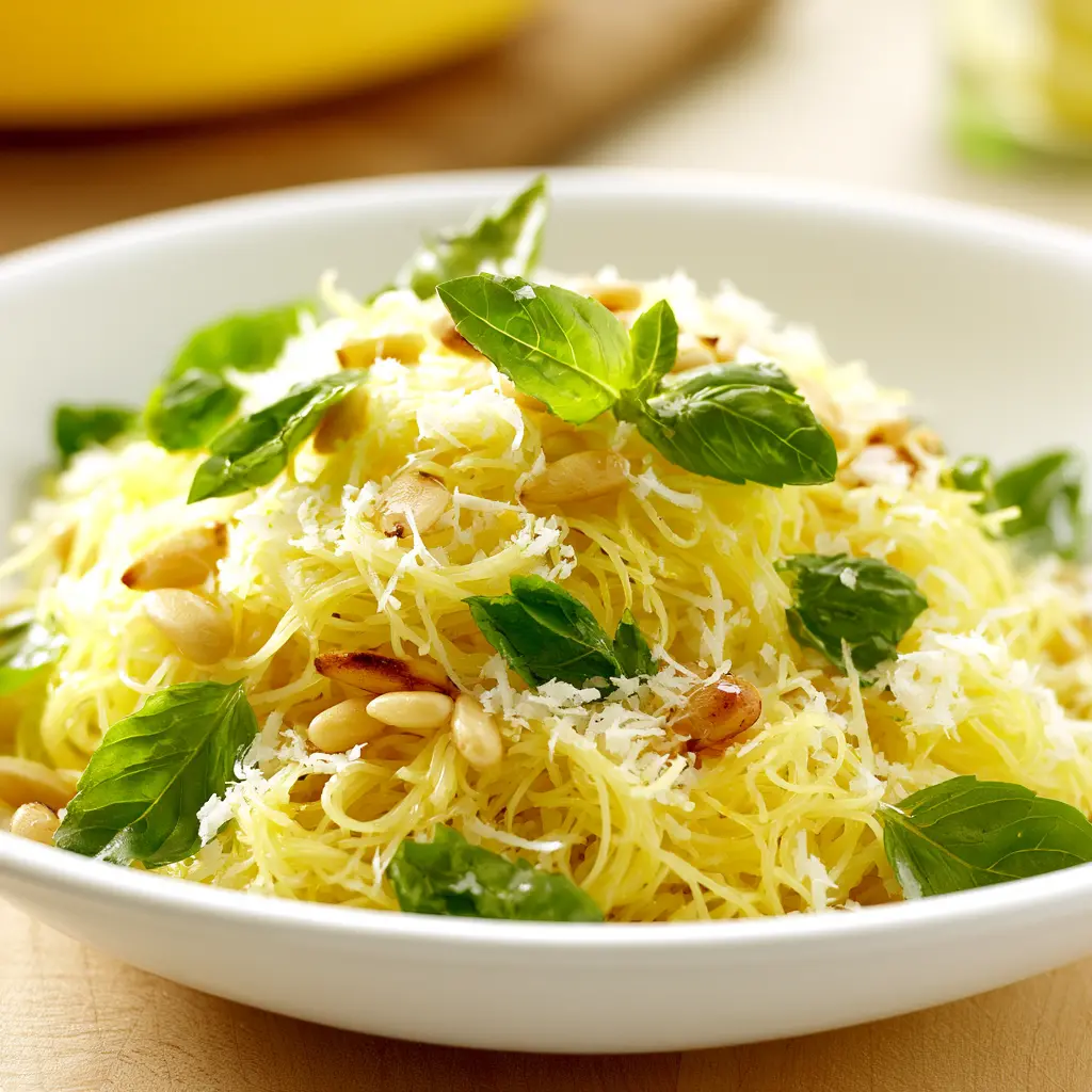 lemon capellini salad - final presentation