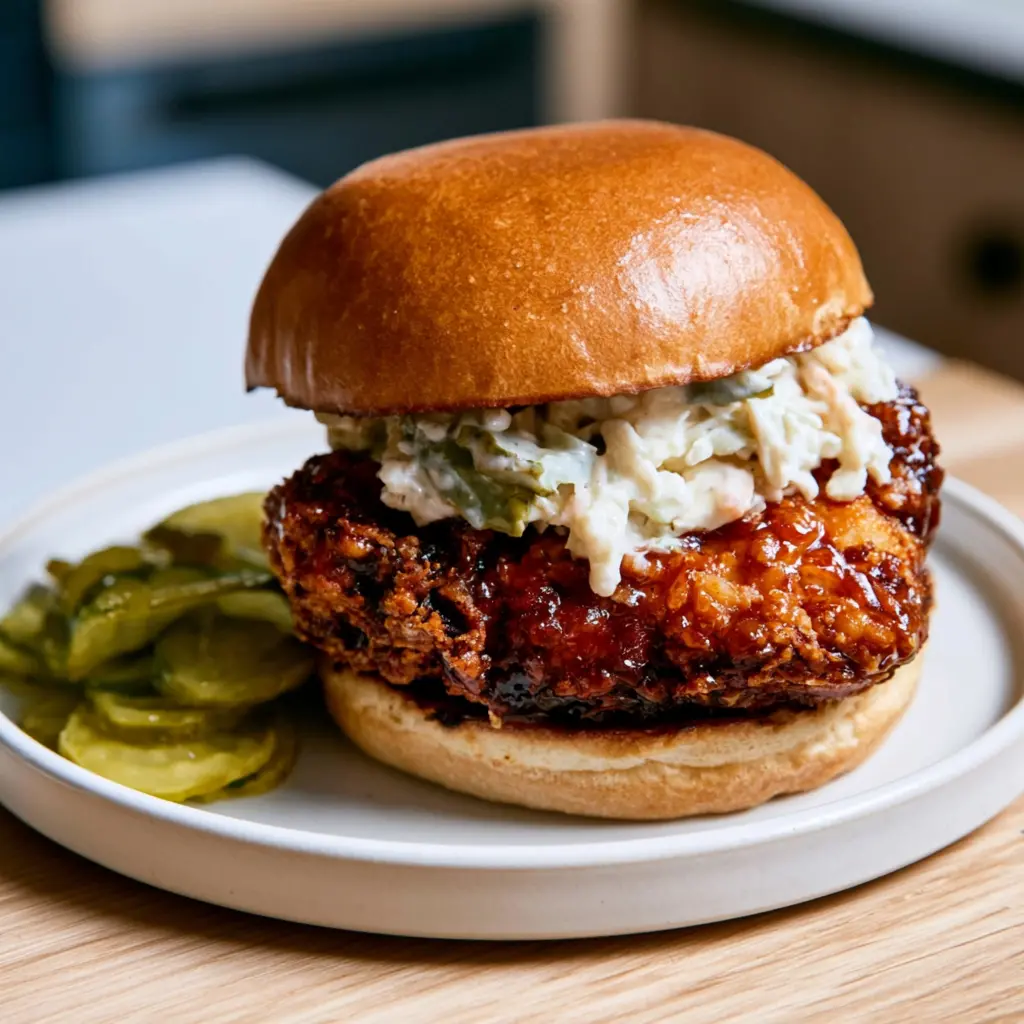nashville hot chicken sandwich - final presentation