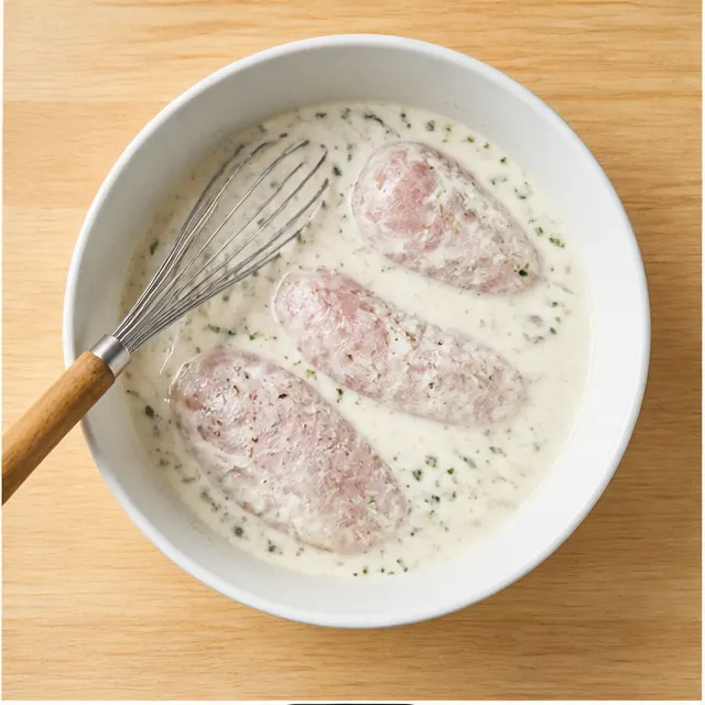 Step 1: Soaking the chicken in a seasoned buttermilk marinade