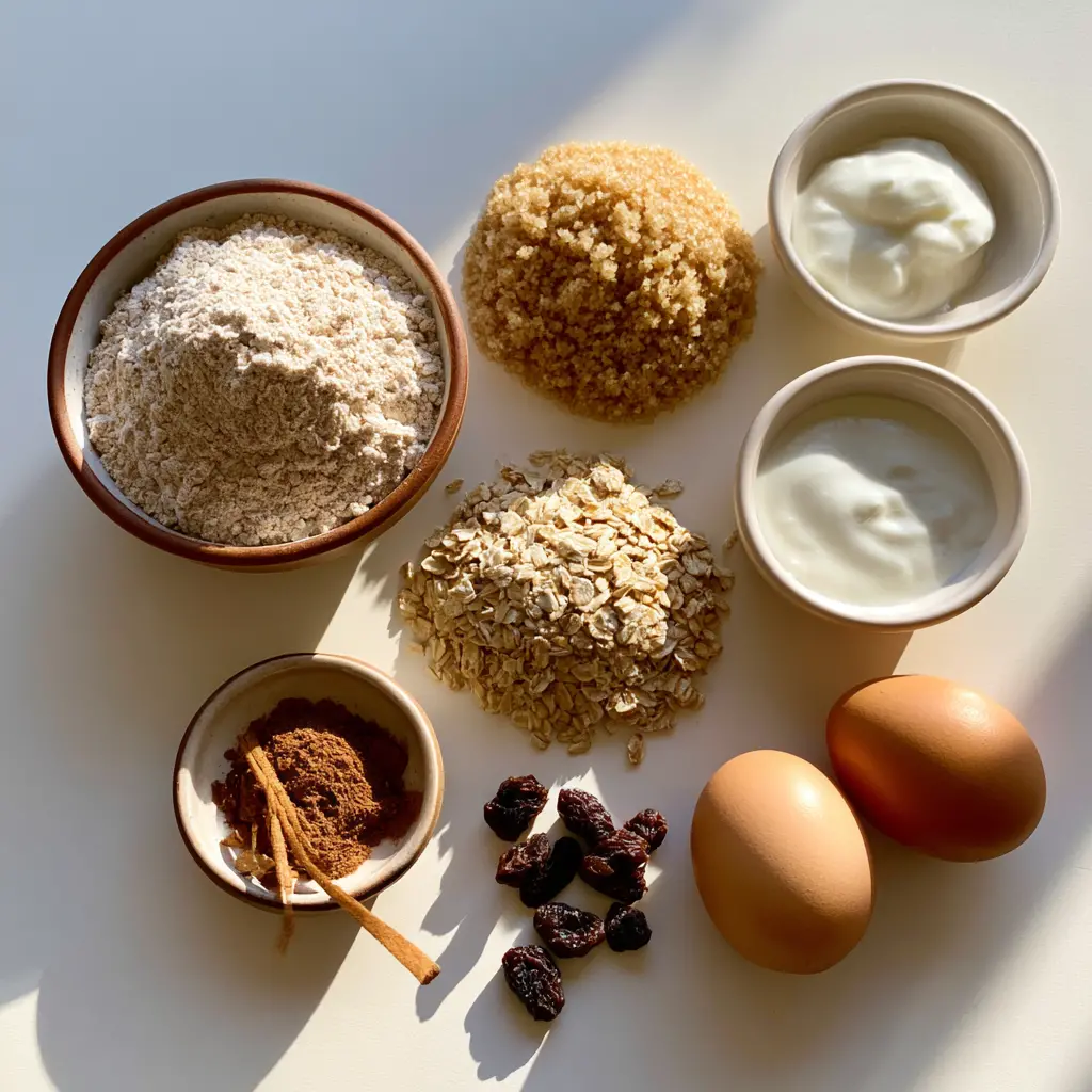 oatmeal raisin bars - main ingredients