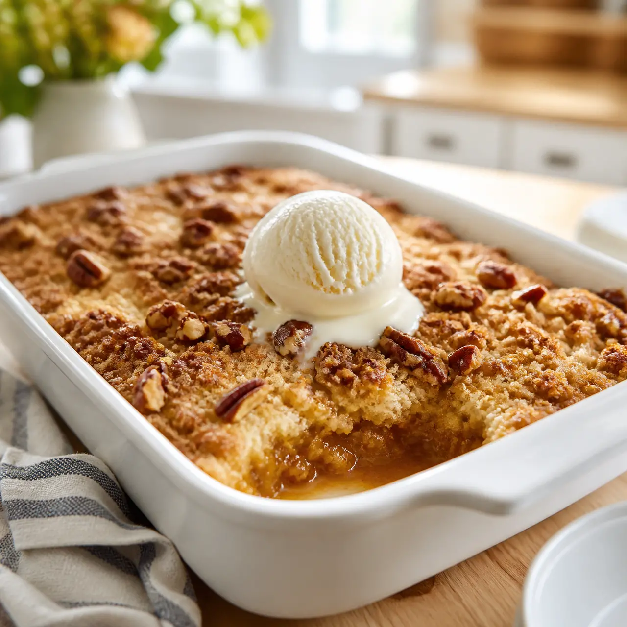 pumpkin dump cake - final presentation