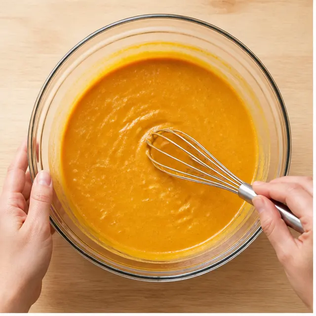 Step 1: Whisk the pumpkin base with spices until smooth