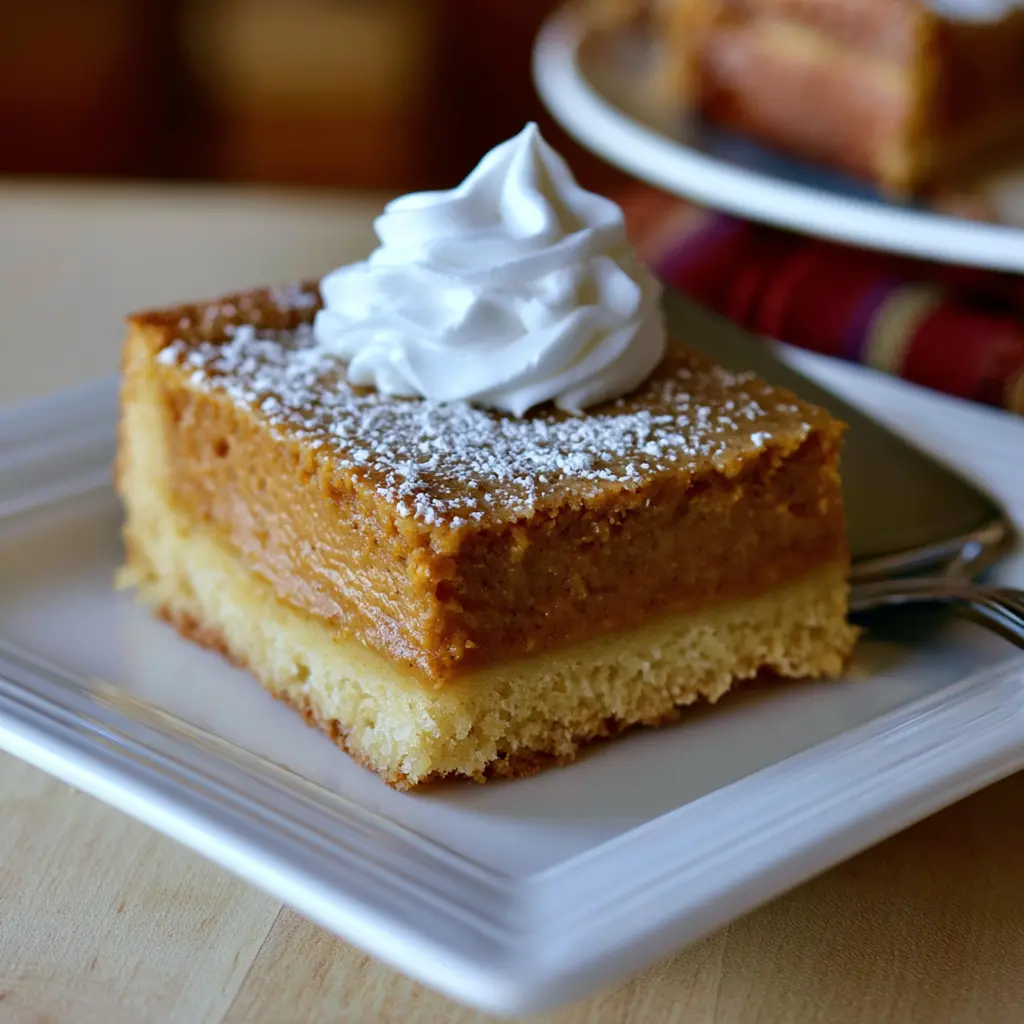 pumpkin gooey butter cake - final presentation