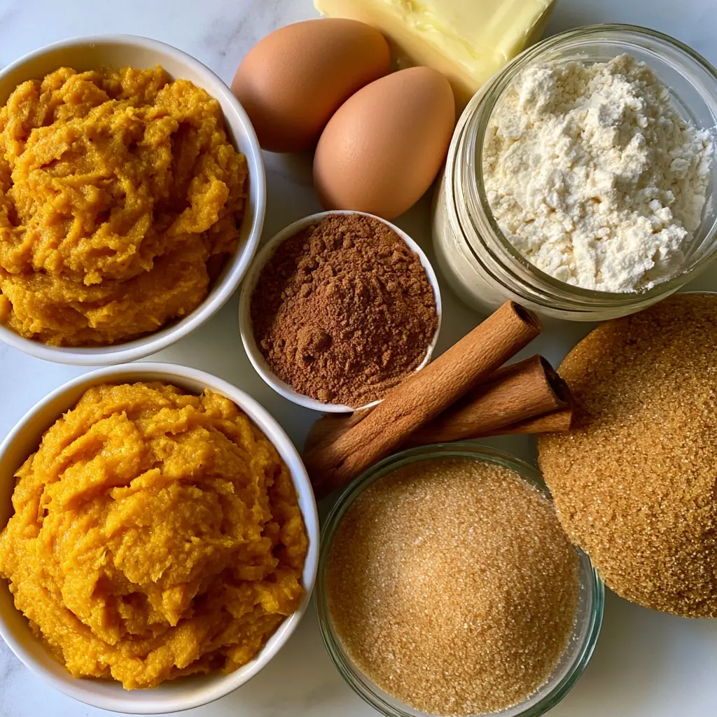 pumpkin snickerdoodle cookies - main ingredients