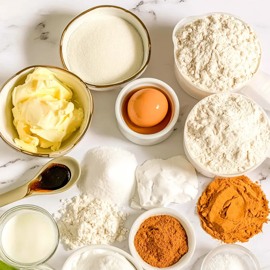 pumpkin spice sugar cookies - main ingredients