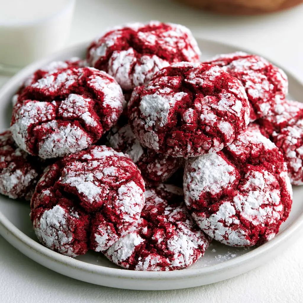 red velvet crinkle cookies - final presentation