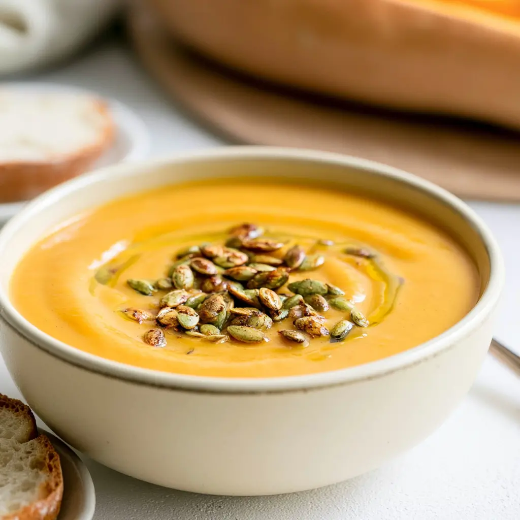roasted butternut squash apple soup - final presentation