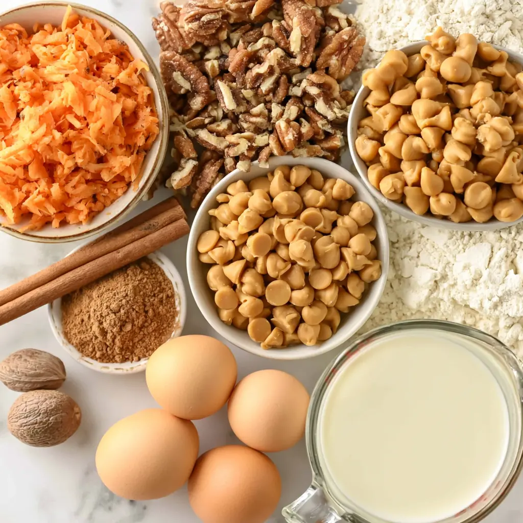 salted caramel carrot cake - main ingredients