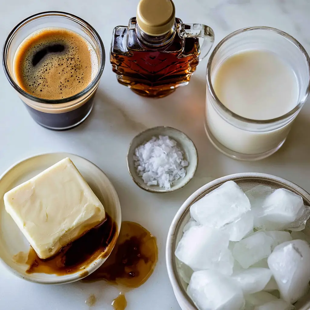 salty canadian iced latte - main ingredients