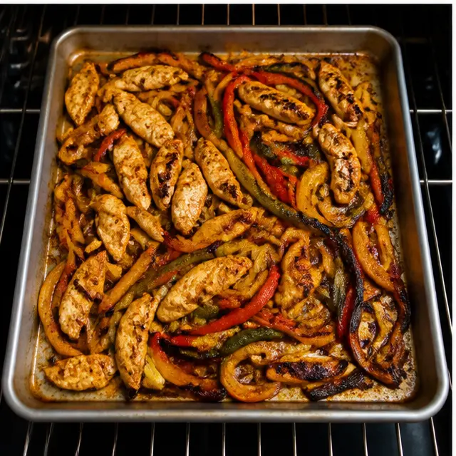 Roast: Bake at 425°F until the chicken reaches 165°F and the peppers char at the edges