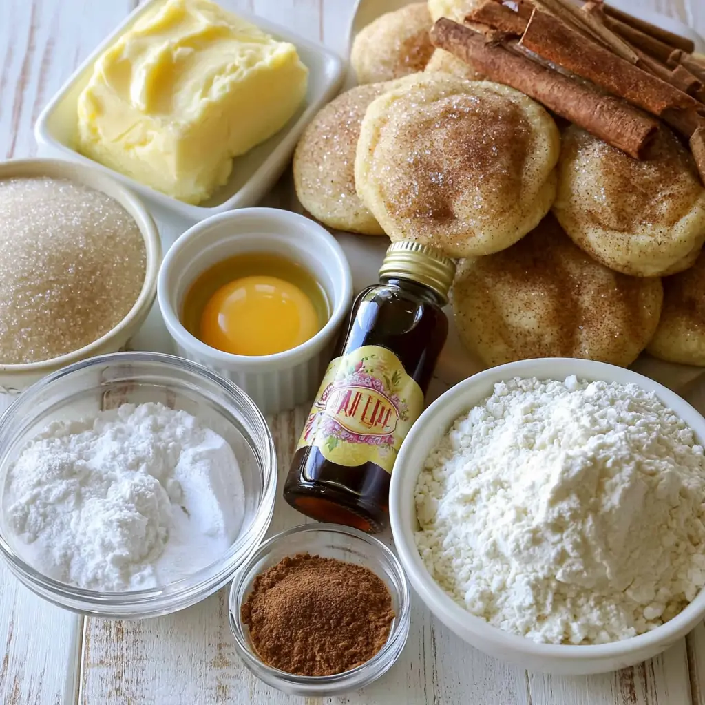 small batch snickerdoodle cookies - main ingredients