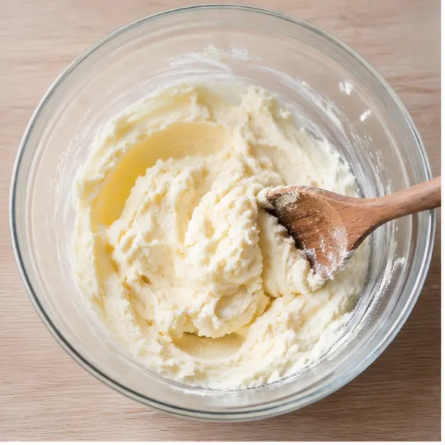 Cream softened butter and sugar until light and fluffy