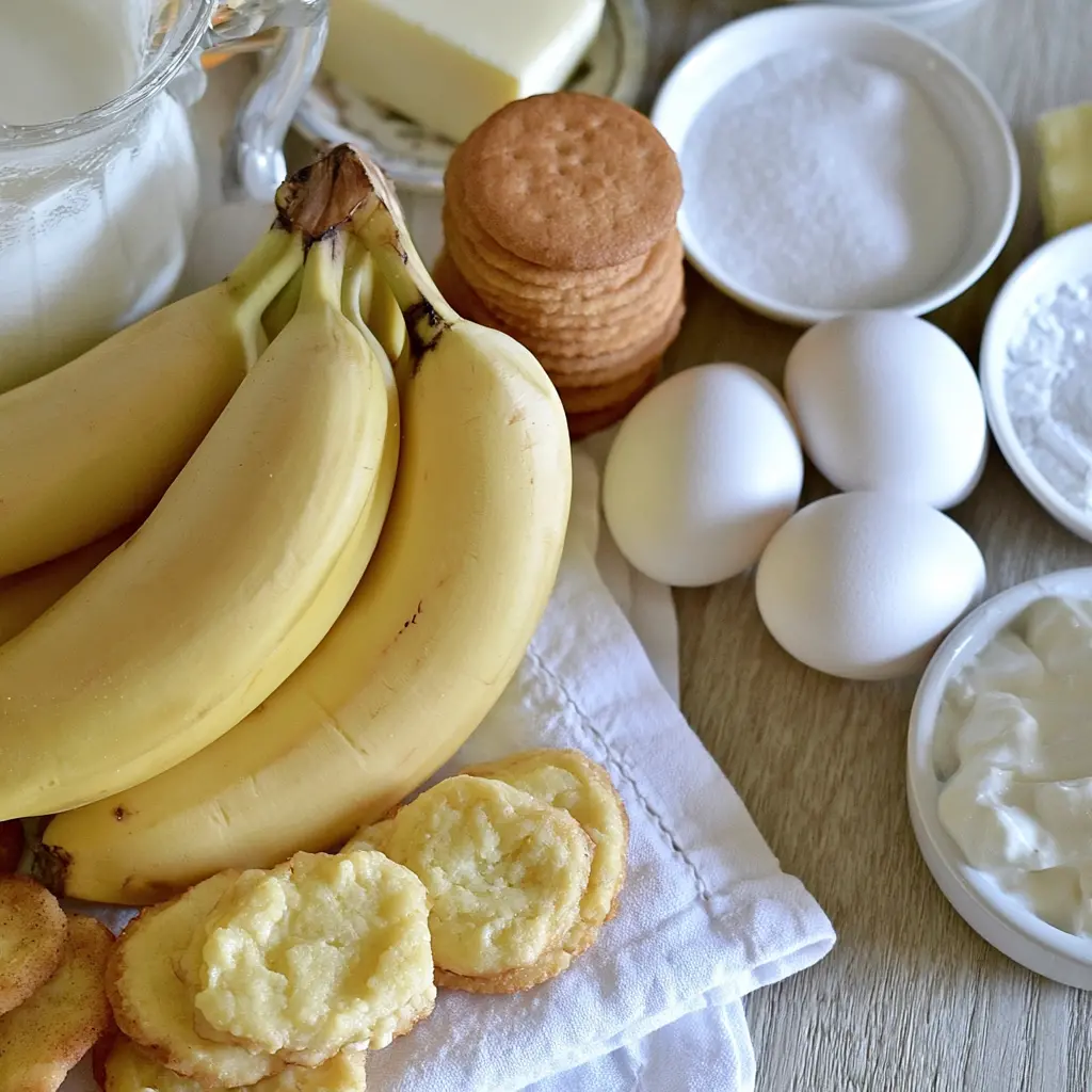 southern banana pudding - main ingredients