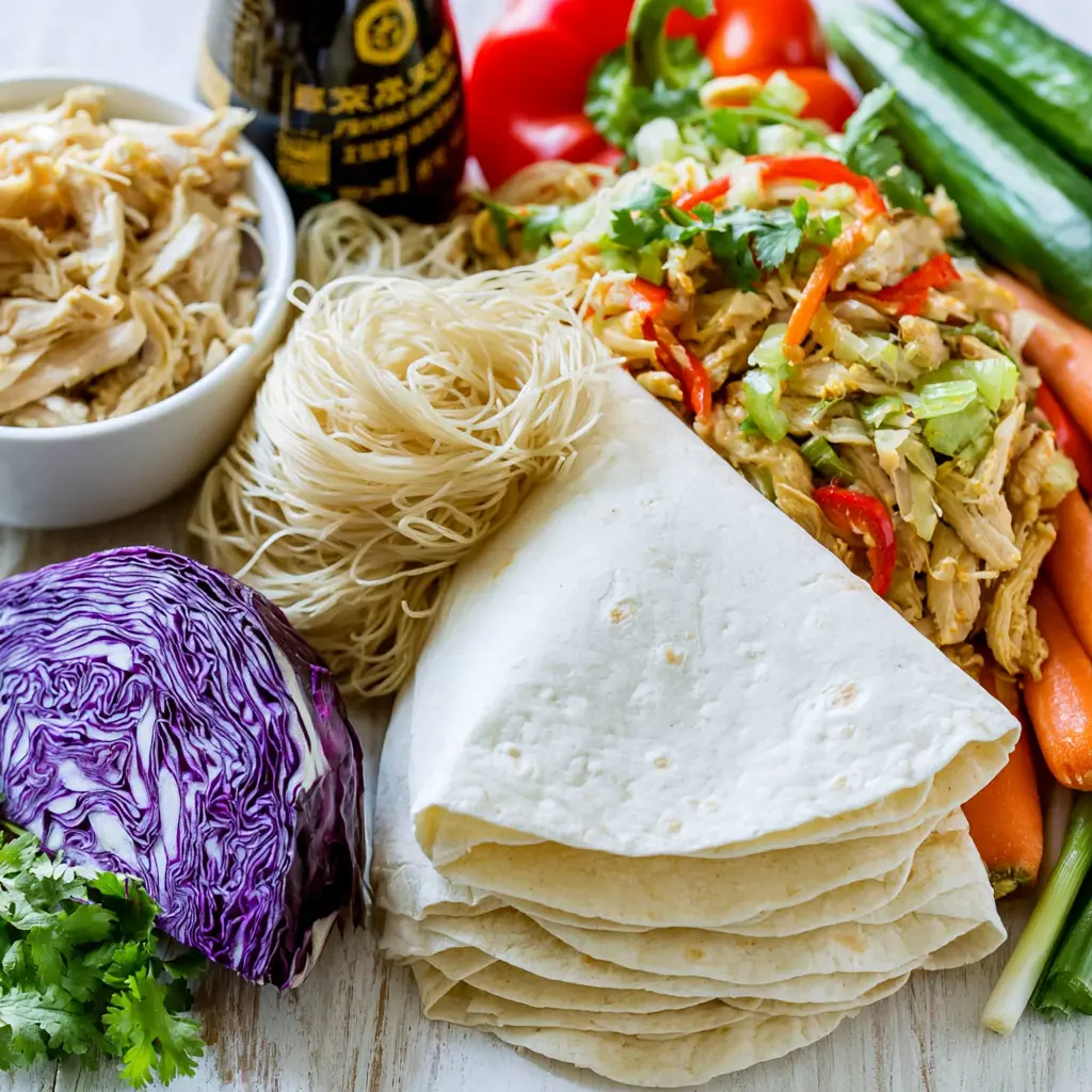 teriyaki chicken wrap - main ingredients