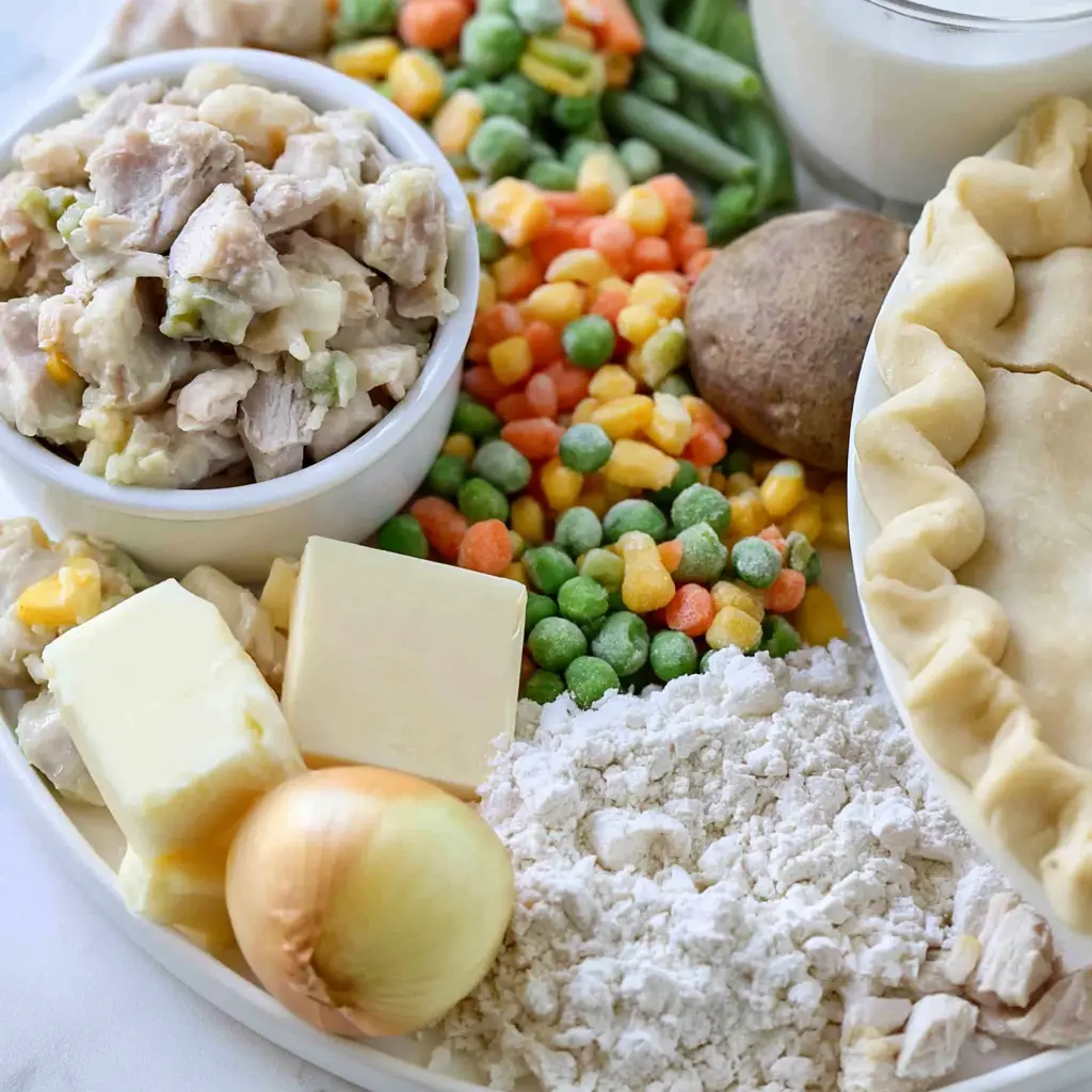 turkey pot pie - main ingredients
