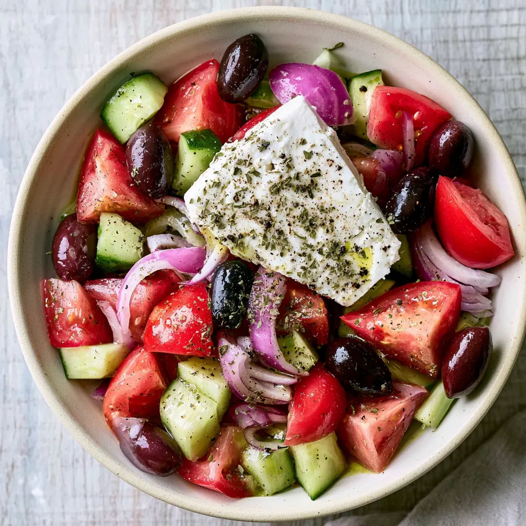 classic greek salad - final presentation
